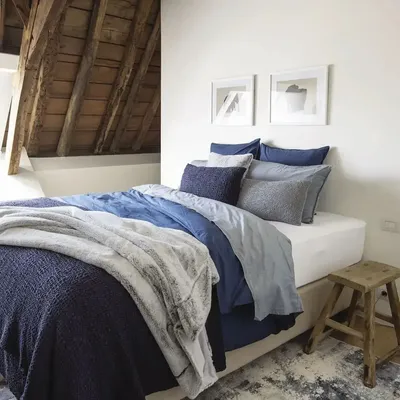 Bed linens - Tana Bed Throw Cobalt 180 X 260 - MAISON VIVARAISE - SDE VIVARAISE WINKLER