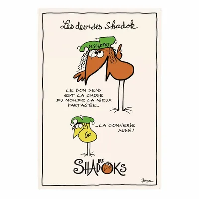 Torchons - Torchon Shadoks Le bon sens Ecru 48 x 72 - MAISON VIVARAISE - SDE VIVARAISE WINKLER