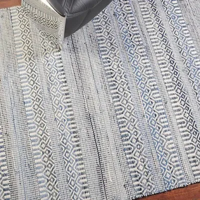 Rugs - Rug Sarah Ivoire/Bleu 160 X 230 - MAISON VIVARAISE - SDE VIVARAISE WINKLER