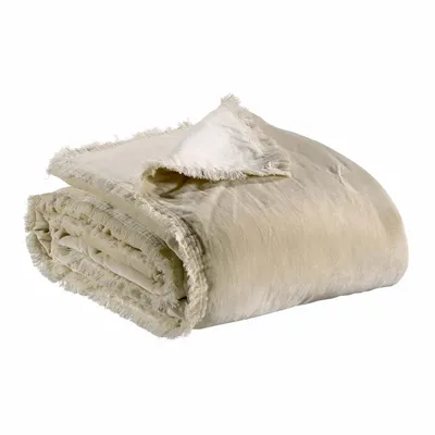 Linge de lit - Jeté uni Fara Lin 260 x 260 - MAISON VIVARAISE - SDE VIVARAISE WINKLER