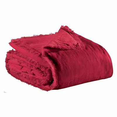 Throw blankets - Plain Fara Throw Rubis 135 X 200 - MAISON VIVARAISE - SDE VIVARAISE WINKLER