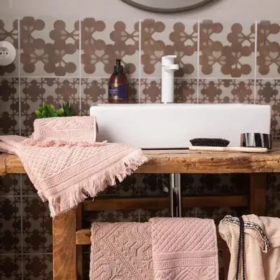 Bath towels - Zoé Bath Towel Aubepine 50 X 100 - MAISON VIVARAISE - SDE VIVARAISE WINKLER