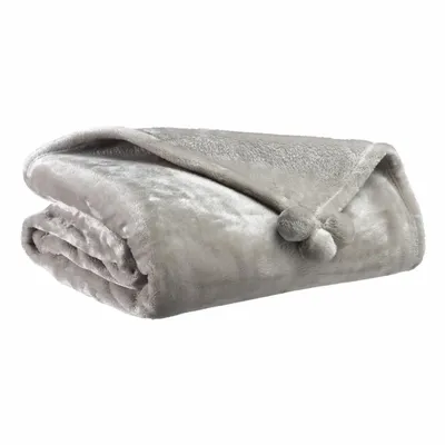 Plaids - Plaid Tender pompons Perle 130 x 170 - MAISON VIVARAISE - SDE VIVARAISE WINKLER