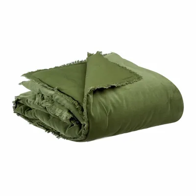 Throw blankets - Plain Fara Throw Eucalyptus 135 X 200 - MAISON VIVARAISE - SDE VIVARAISE WINKLER