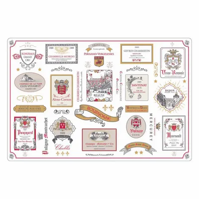 Sets de table - Set de table multi-étiquettes Bourgogne Multico 30 x 45 - MAISON VIVARAISE - SDE VIVARAISE WINKLER