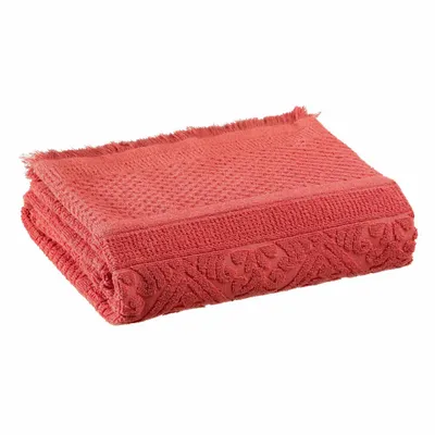 Serviettes de bain - Drap de bain uni Zoé Brique 100 x 180 - MAISON VIVARAISE - SDE VIVARAISE WINKLER