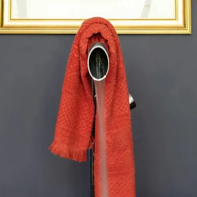 Serviettes de bain - Drap de bain uni Zoé Brique 100 x 180 - MAISON VIVARAISE - SDE VIVARAISE WINKLER