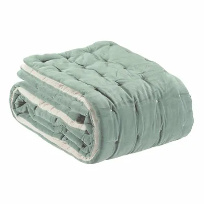 Linge de lit - Chemin de lit uni Elise Opaline 90 x 240 - MAISON VIVARAISE - SDE VIVARAISE WINKLER