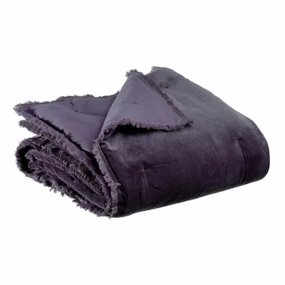 Throw blankets - Plain Fara Throw Raisin 135 X 200 - MAISON VIVARAISE - SDE VIVARAISE WINKLER