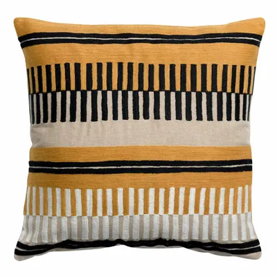 Coussins - Coussin Eden brodé Ocre 45 x 45 - MAISON VIVARAISE - SDE VIVARAISE WINKLER