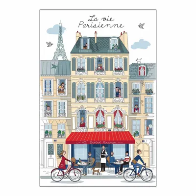Torchons - Torchon La vie parisienne Blanc 48 x 72 - MAISON VIVARAISE - SDE VIVARAISE WINKLER