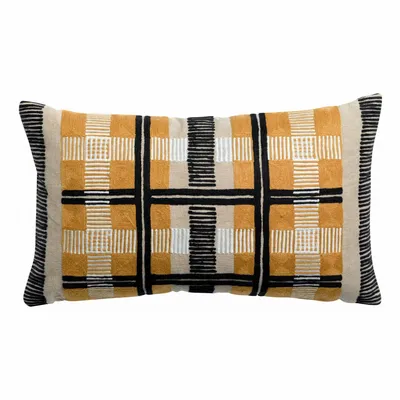 Coussins - Coussin Eden brodé Ocre 30 x 50 - MAISON VIVARAISE - SDE VIVARAISE WINKLER