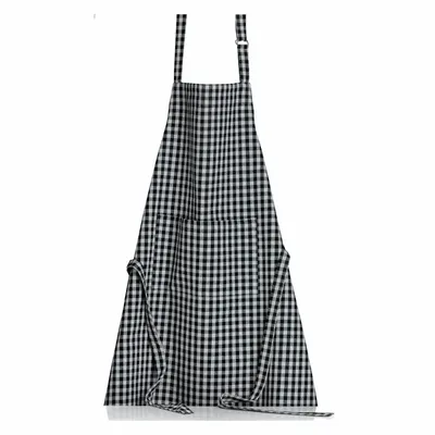 Aprons - Recycled Kitchen Apron Billie Noir/Gris 80 X 85 - MAISON VIVARAISE - SDE VIVARAISE WINKLER