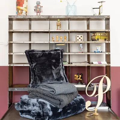 Throw blankets - Throw Barry Cendre 130 X 160 - MAISON VIVARAISE - SDE VIVARAISE WINKLER