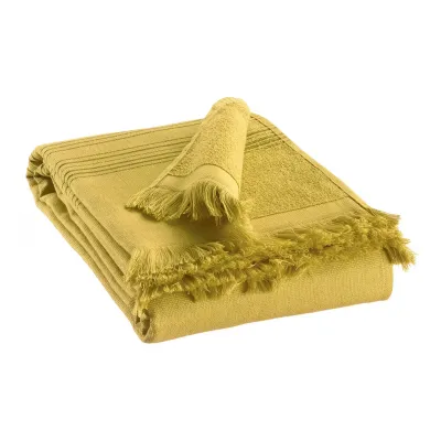 Linge de lit - Drap hammam Cancun Cedrat 90 x 180 - MAISON VIVARAISE - SDE VIVARAISE WINKLER