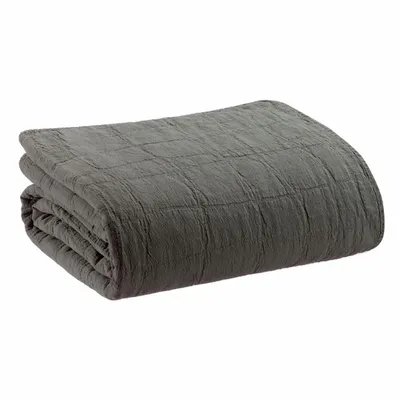 Bed linens - Recycled Bed Throw Titou Carbone 180 X 260 - MAISON VIVARAISE - SDE VIVARAISE WINKLER