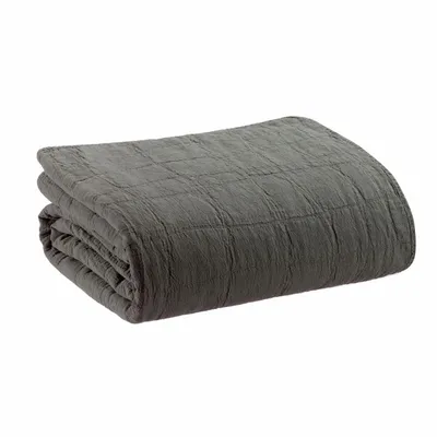 Bed linens - Recycled Bed Throw Titou Carbone 260 X 260 - MAISON VIVARAISE - SDE VIVARAISE WINKLER