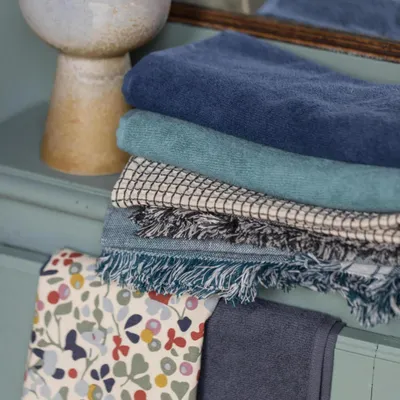 Dish towels - Recycled Tea Towel Aden Blanc/Paon 50 X 70 - MAISON VIVARAISE - SDE VIVARAISE WINKLER