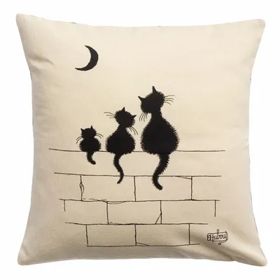 Coussins - Coussin Dubout 3 chats Ecru 45 x 45 - MAISON VIVARAISE - SDE VIVARAISE WINKLER