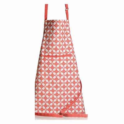 Aprons - Recycled Coated Kitchen Apron Fatou Corail 72 X 85 - MAISON VIVARAISE - SDE VIVARAISE WINKLER