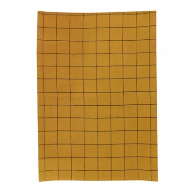 Dish towels - Kilia Checkered Linen-Cotton Tea Towel Bronze 50 X 70 - MAISON VIVARAISE - SDE VIVARAISE WINKLER