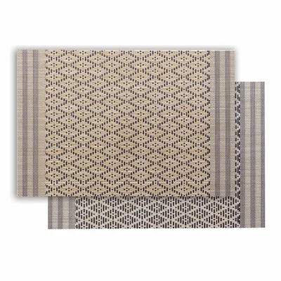 Nappes - Set de table Kadra Naturel/noir 33 x 45 - MAISON VIVARAISE - SDE VIVARAISE WINKLER