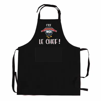 Aprons - Le chef Recycled Kitchen Apron Noir 72 X 90 - MAISON VIVARAISE - SDE VIVARAISE WINKLER