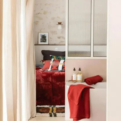 Other bath linens - Etia Bath Mat Geranium 54 X 64 - MAISON VIVARAISE - SDE VIVARAISE WINKLER