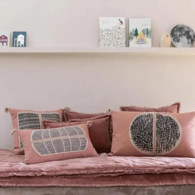 Coussins - Coussin uni Fara Bois de rose 45 x 45 - MAISON VIVARAISE - SDE VIVARAISE WINKLER