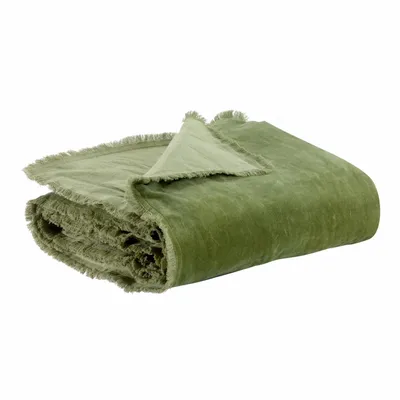 Bed linens - Plain Fara Bedspread Olive 85 X 200 - MAISON VIVARAISE - SDE VIVARAISE WINKLER