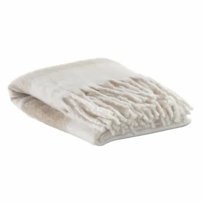 Throw blankets - Recycled Striped Throw Isabel Naturel 130 X 160 - MAISON VIVARAISE - SDE VIVARAISE WINKLER