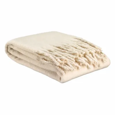 Throw blankets - Isabel Recycled Plain Throw Neige 130 X 160 - MAISON VIVARAISE - SDE VIVARAISE WINKLER