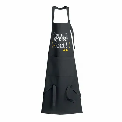 Tabliers de cuisine - Tablier de cuisine Père-fect recyclé Noir 72 x 90 - MAISON VIVARAISE - SDE VIVARAISE WINKLER