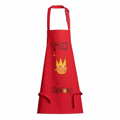 Aprons - Shadok Roi Chef children's cooking apron Rouge 52 X 63 - MAISON VIVARAISE - SDE VIVARAISE WINKLER