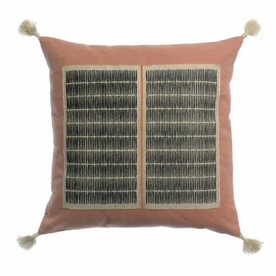 Cushions - Cushion Yael W/Emb Bois De Rose 45 X 45 - MAISON VIVARAISE - SDE VIVARAISE WINKLER