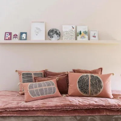 Cushions - Cushion Yael W/Emb Bois De Rose 45 X 45 - MAISON VIVARAISE - SDE VIVARAISE WINKLER