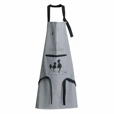Tabliers de cuisine - Tablier de cuisine Dubout Chats Eiffel Gris 72 x 85 - MAISON VIVARAISE - SDE VIVARAISE WINKLER