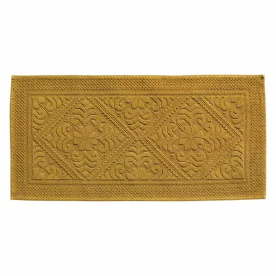 Autres linges de bain - Tapis de bain uni Enzo Safran 54 x 110 - MAISON VIVARAISE - SDE VIVARAISE WINKLER