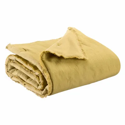 Throw blankets - Plain Laly Throw Gold 135 X 200 - MAISON VIVARAISE - SDE VIVARAISE WINKLER