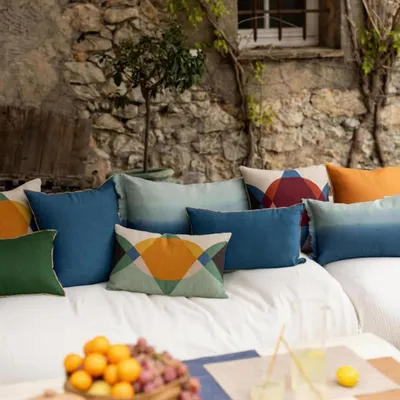 Coussins - Coussin Zeff Céleste Indigo 45 x 45 - MAISON VIVARAISE - SDE VIVARAISE WINKLER