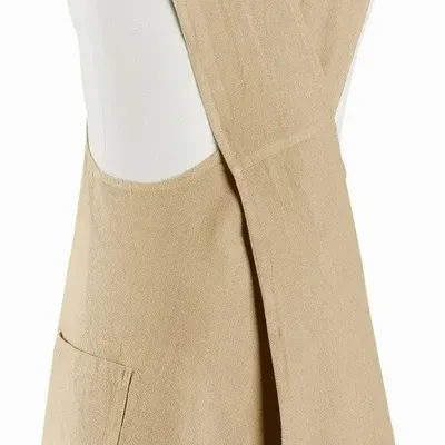 Aprons - Recycled Japanese Kitchen Apron Haru Camel 78 X 100 - MAISON VIVARAISE - SDE VIVARAISE WINKLER