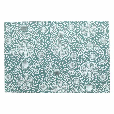Nappes - Set de table enduit Kira recyclé Paon 33 x 48 - MAISON VIVARAISE - SDE VIVARAISE WINKLER