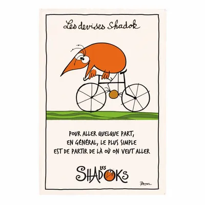 Torchons - Torchon Shadok À vélo Ecru 48 x 72 - MAISON VIVARAISE - SDE VIVARAISE WINKLER