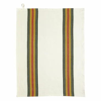 Dish towels - Washed Recycled Tea Towel Yuna Sapin/Naturel 50 X 70 - MAISON VIVARAISE - SDE VIVARAISE WINKLER