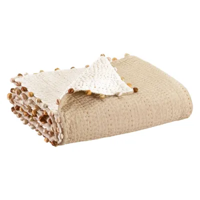 Throw blankets - Gastounet Quilt Sienne 180 X 180 - MAISON VIVARAISE - SDE VIVARAISE WINKLER