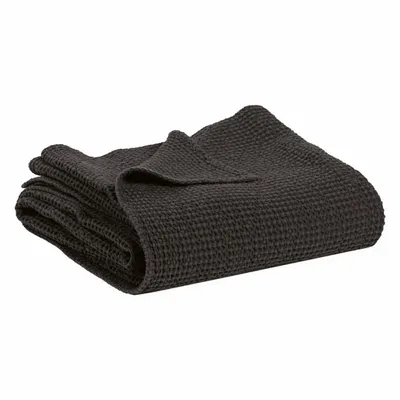 Linge de lit - Jeté recyclé Maia Carbone 260 x 260 - MAISON VIVARAISE - SDE VIVARAISE WINKLER