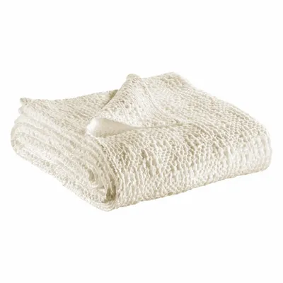 Linge de lit - Jeté Tana Craie 280 x 260 - MAISON VIVARAISE - SDE VIVARAISE WINKLER