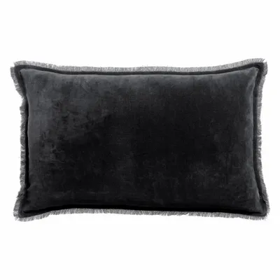 Cushions - Plain Cushion Fara Caviar 40 X 65 - MAISON VIVARAISE - SDE VIVARAISE WINKLER