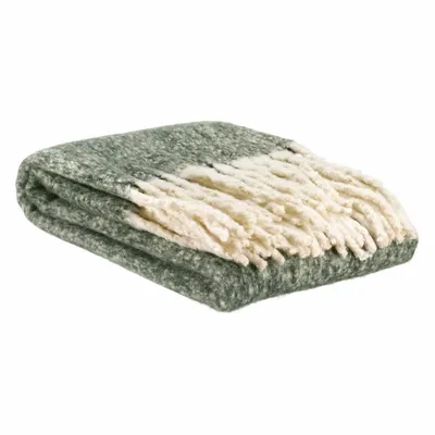 Throw blankets - Isabel Recycled Plain Throw Olive 130 X 160 - MAISON VIVARAISE - SDE VIVARAISE WINKLER