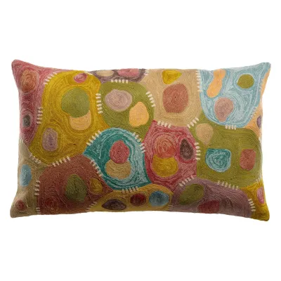 Cushions - Embroidered Cushion Nestor Minéral 40 X 65 - MAISON VIVARAISE - SDE VIVARAISE WINKLER